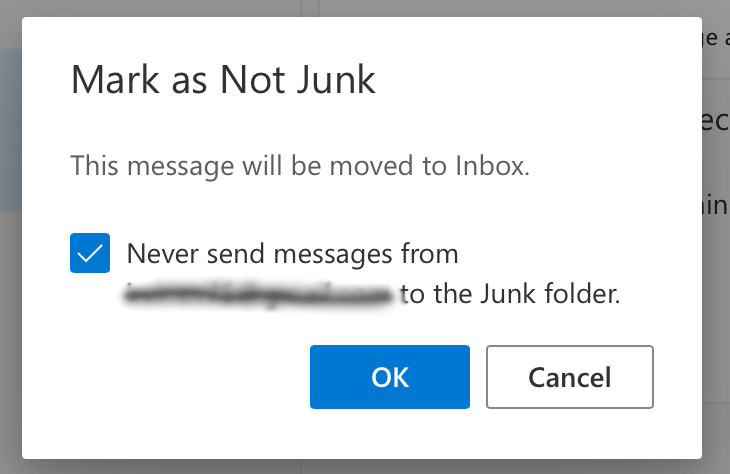 Mark as not junk